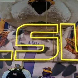 LSU neon sign Baton Rouge^ Louisiana - December 26^ 2022