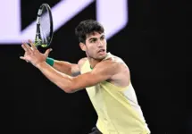 Carlos Alcaraz during the Australian Open AO 2024 Grand Slam tennis tournament on January 24^ 2024 at Melbourne Park in Melbourne^ Australia.