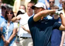 Golfer Anthony Kim tees off on the first tee while participating in the Travelers Championship on the TPC River Highland Golf Course June 27^ 2009 in Cromwell^ CT.