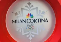 Milan Cortina 2026 Winter Olympic Games sign promotion^ NBC^ Italy^ logo^ National Broadcasting Company