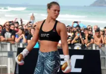 Ronda Rousey open workout in the UFC^ at Barra Tijuca beach in the west of the city of Rio de Janeiro. Rio de Janeiro^ Brazil^ July 29^ 2015