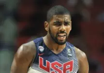 KYRIE IRVING of USA celebrates scoring during the Final game of FIBA BASKETBALL WORLD CUP 2014 at Palacio de los Deportes Arena MADRID^ SPAIN - September 14th 2014