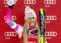 Lindsey Vonn at the 2014 Audi FIS World Cup Super G LAKE LOUISE ALBERTA CANADA ^ DEC 6 2014