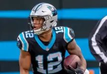 DJ MOORE (12) plays against the visiting Seattle Seahawks at Bank Of America Stadium in Charlotte^ NC. November 25^ 2018