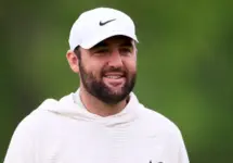 Scottie Scheffler of United States in action during a practice round prior to the 2024 PGA Championship at Valhalla Golf Club on May 13^ 2024 in Louisville^ Kentucky.
