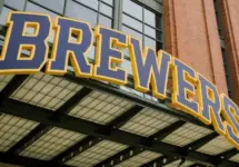 Milwaukee Brewers' American Family Field MLB Baseball stadium entrance Milwaukee^ Wisconsin - May 26^ 2022
