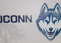 UCONN Huskies Banner in the Tampa Convention Center During the 2019 NCAA Women's Final Four Tampa Bay Tampa^ Florida / USA - April 6^ 2019