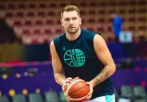 EuroBasket 2025: Slovenia - Poland at Spodek Arena Katowice. Luka Dončić (Slovenia^ 77). KATOWICE^ POLAND – AUGUST 28^ 2025