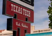 Texas Tech University NCAA Football Jones ATT Stadium Red Raiders logo Lubbock^ Texas - June 5^ 2021