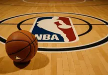 NBA BASKETBALL COURT WITH BALL This content was generated by an Artificial Intelligence (AI) system.