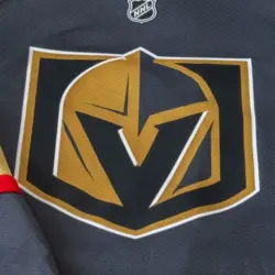 Detail of the Vegas Golden Knights jersey. The Golden Knights are a NHL hockey team. Calgary^ Alberta - September 26^ 2024