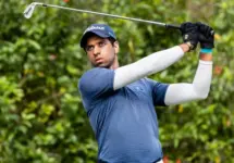 Aaron Rai of England tees off during day three of the Honma Hong Kong Open in Hong Kong^ Hong Kong. Hong Kong - November 24 2018