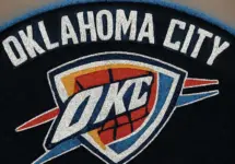 OKLAHOMA CITY THUNDER CHENILLE ALL IN RHINESTONES AS PATCH