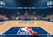 (AI-generated image) NBA BASKETBALL COURT WITH BALL This content was generated by an Artificial Intelligence (AI) system.