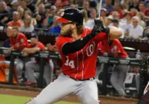 Bryce Harper right fielder for the Washington Nationals at Chase Field in Phoenix^AZ USA July 22^2017.