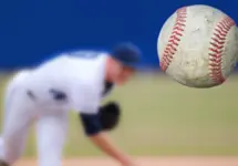 Baseball Pitcher Throwing ball^ selective focus