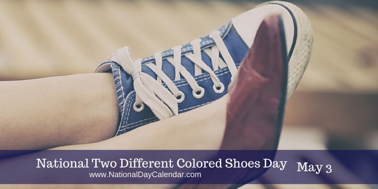 two different color shoes