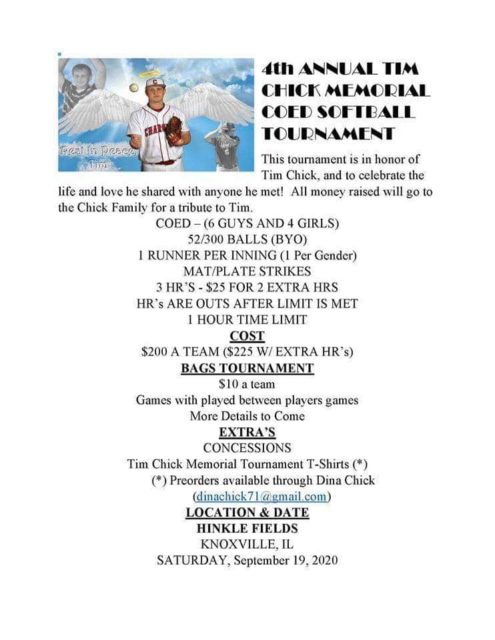 4th Annual Tim Chick Coed Softball tournament