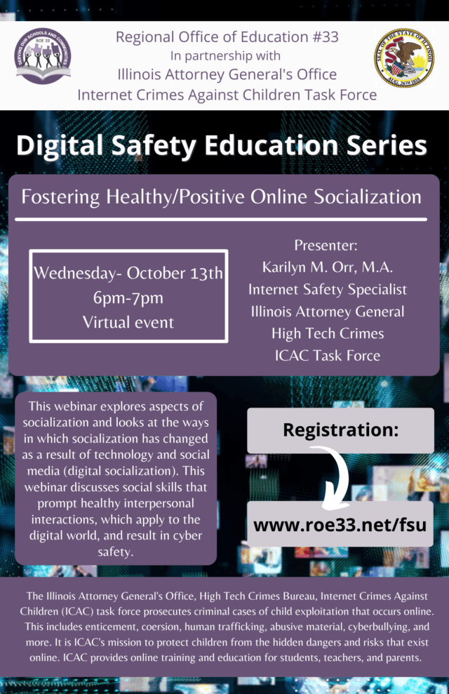 Fostering Healthy/Positive Online Socialization- Virtual Webinar