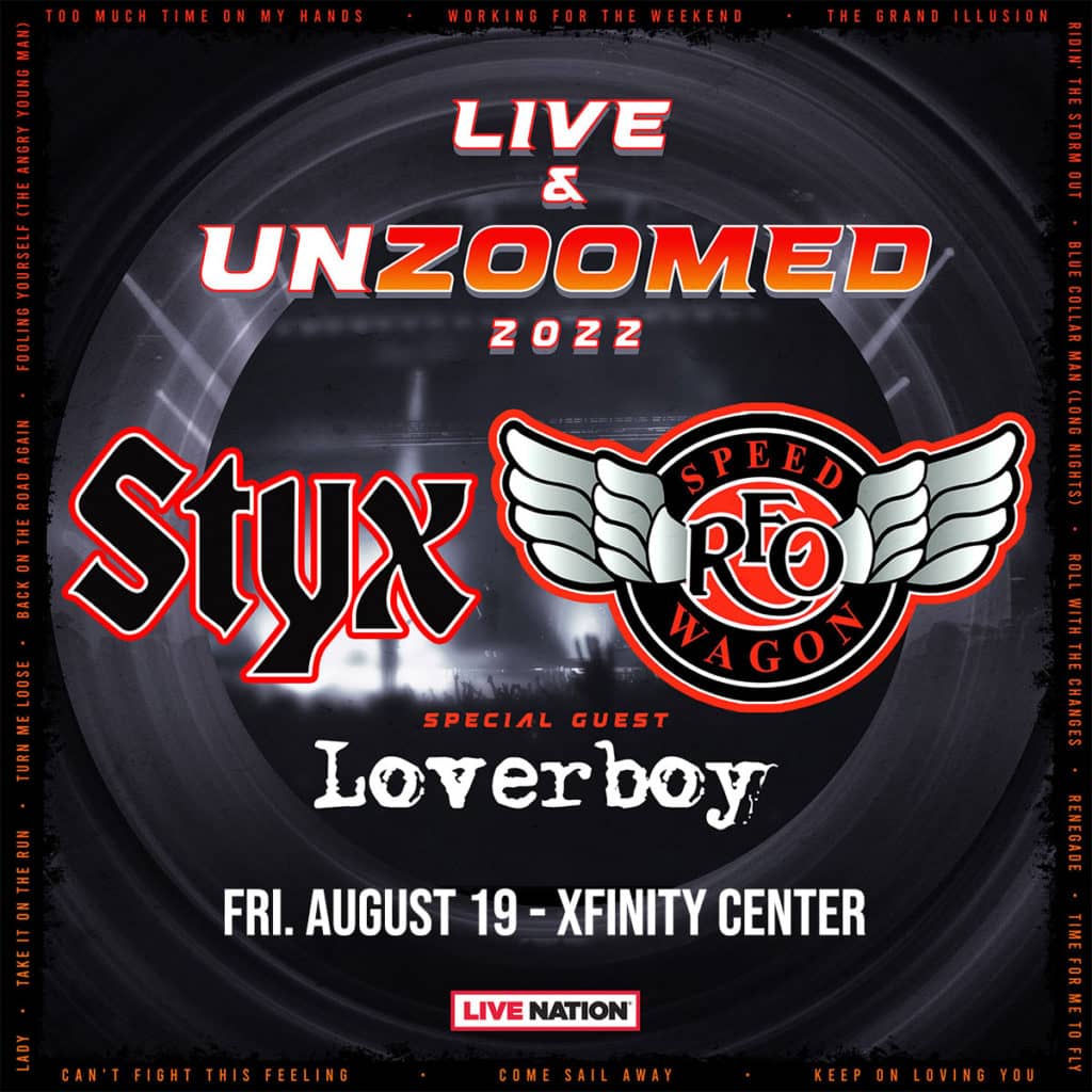 Styx, REO Speedwagon and Loverboy Live & UnZoomed Tour WLKZ 104.9