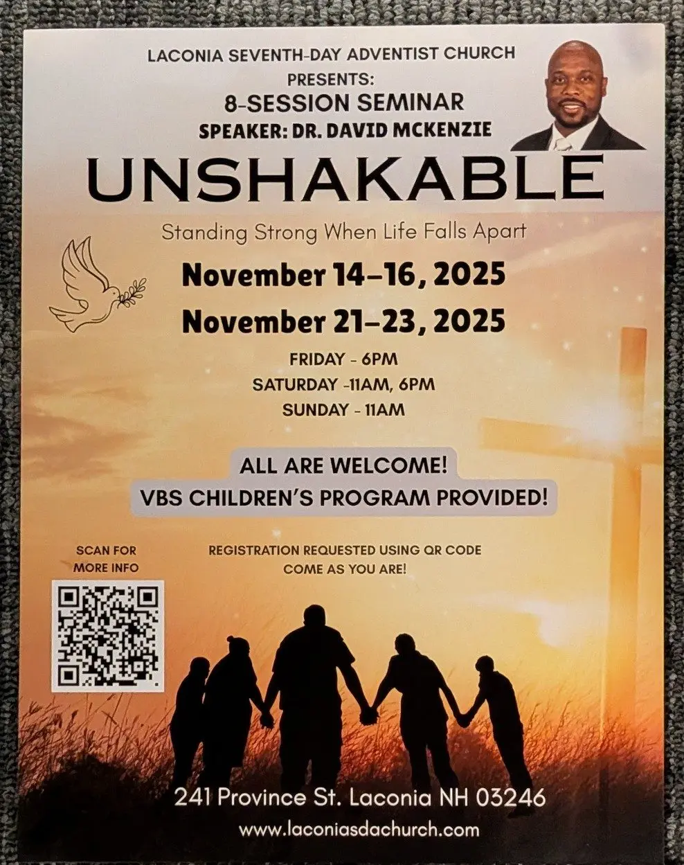 “Unshakable: Standing Strong When Life Falls Apart”: 8-Session Seminar