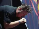 Vocalist Dave Williams of the Heavy Metal band Drowning Pool performs in concert June 6^ 2001 at Mile High Stadium in Denver^ CO.