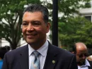 Senator Alex Padilla (D-CA) while Secretary of State for California^ speaks at the annual Muslim Day at the Capitol event in Sacramento – April 24^ 2017
