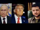 Images of US President Donald Trump^ Volodymyr Zelenskyy and Vladimir Putin side by side