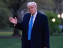 President Donald Trump walks across the south lawn after stepping off Marine 1 Washington DC^ United States^ April 6 2025