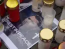 Berlin^ Germany - September 12^ 2025: Makeshift memorial for Charlie Kirk at the Embassy of the United States of America on Pariser Platz in Berlin