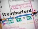 MAP featuring Weatherford. Oklahoma. USA