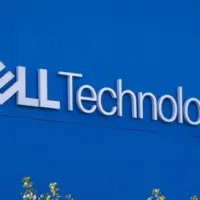 Closeup of DELL Technologies logo sign on the company headquarters office building in Silicon Valley^ SF Bay Area. Santa Clara^ California US - September 21^ 2024