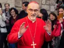 Cardinal Pierbattista Pizzaballa^ Latin Patriarch of Jerusalem^ greets the crowd as he leaves the Church of the Nativity after the Christmas celebrations. Bethlehem^ West Bank^ December 25^ 2025