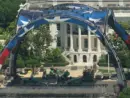 Construction of an Octagon set for the UFC Freedom 250 event scheduled for June 14^ 2026^ continues on the White House South Lawn. WASHINGTON^ DC - May 31^ 2026