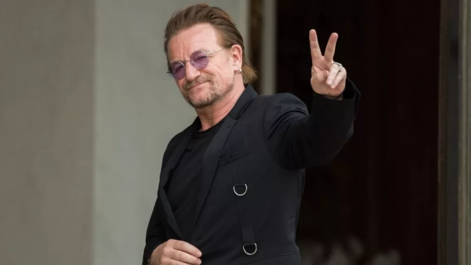 BONO at Elysee Palace to meet the French President Paris^ FRANCE - July 24^ 2017
