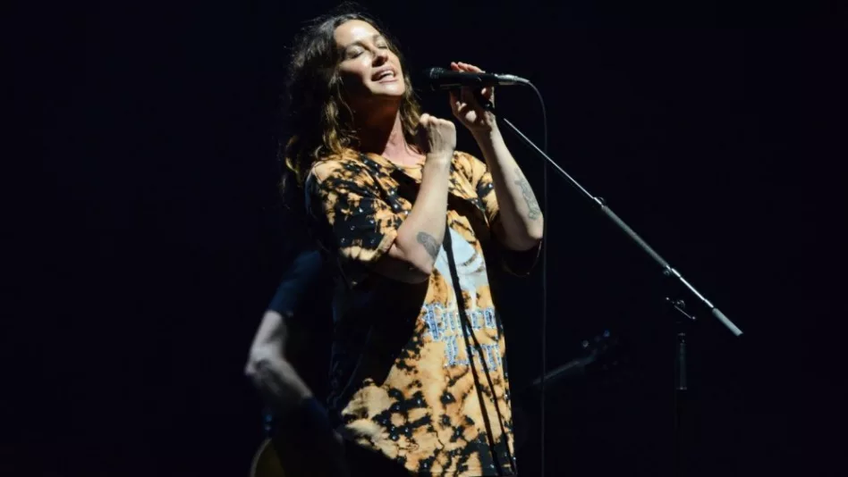 Alanis Morissette performs at the 2023 Sound on Sound Music Festival. Bridgeport^ Connecticut - October 1^ 2023