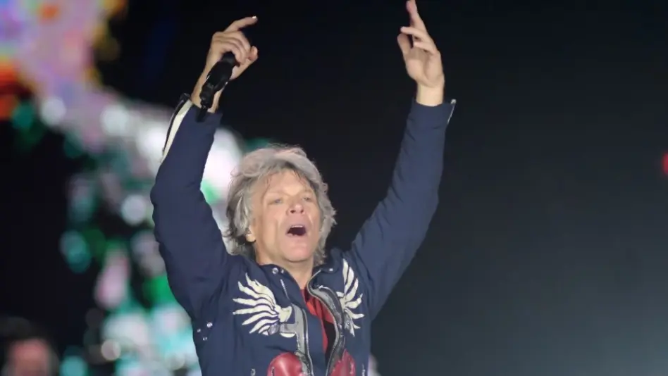 Jon Bon Jovi of the band Bon Jovi^ during a show at Rock in Rio 2019 in Rio de Janeiro Rio de Janeiro^ September 30^ 2019