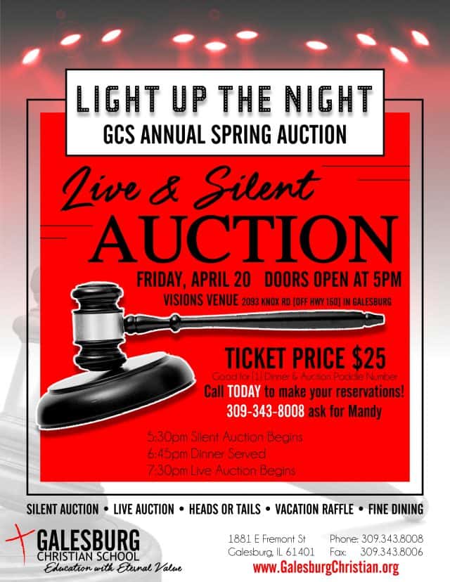 galesburg christian school annual spring dinner auction fm 95 waag