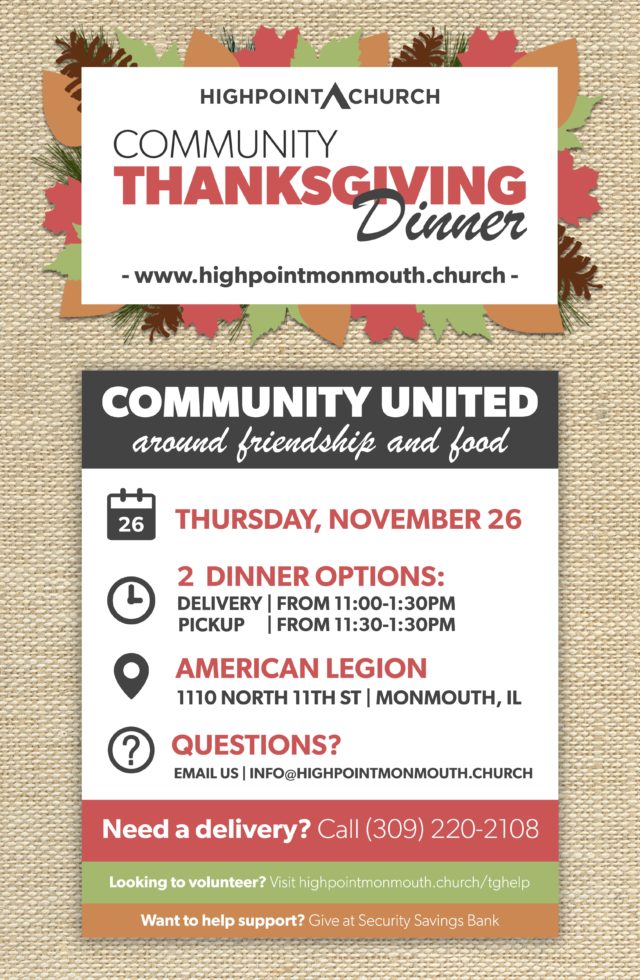 Community Thanksgiving Dinner in Monmouth