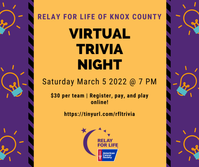 Virtual Trivia with Relay For Life of Knox County Country 94.9 FM 95