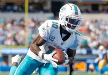 Miami Dolphins wide receiver Tyreek Hill (10) on Sept. 10^ 2023^ in Inglewood^ Calif.