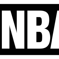NBA logo (black and white) printed on paper and placed on white background