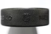 Official game puck from NHL^ National hockey league^ USA.MOTALA^ SWEDEN- 8 FEBRUARY 2022