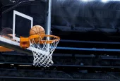 Large basketball arena with copy space