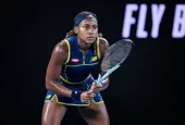 Cori Coco Gauff during the Australian Open AO 2024 Grand Slam tennis tournament on January 25^ 2024 at Melbourne Park^ Australia.