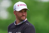 Wyndham Clark of the United States in action during a practice round prior to the 2024 PGA Championship at Valhalla Golf Club on May 14^ 2024 in Louisville^ Kentucky.