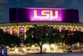 Tiger Stadium at Louisiana State University (LSU) at night Baton Rouge^ LA^ USA - 09.16.2024