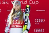 Lindsey Vonn takes 1st place during the Audi Fis Alpine Ski World Cup Women's downhill Race - Cortina d'Ampezzo^ Italy January 23^ 2016