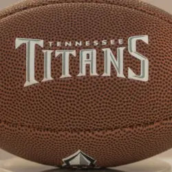 Tennessee Titans football on white stand. London^ United Kingdom - May 26th 2023