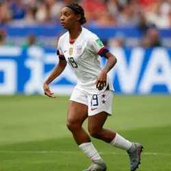 Crystal Dunn during the 2019 FIFA Women's World Cup France Final match between The United State of America and The Netherlands at Stade de Lyon on July 7^ 2019 in Lyon^ France.